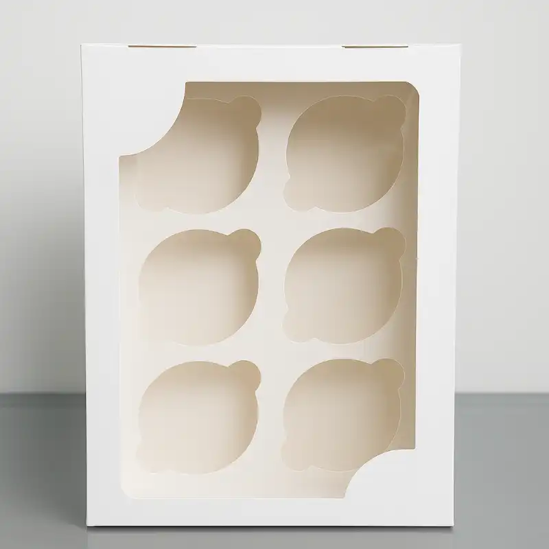 Cajas Para Cupcake | Repostería Quito Caja blanca con ventana para 6 cupcakes repostería ecuador