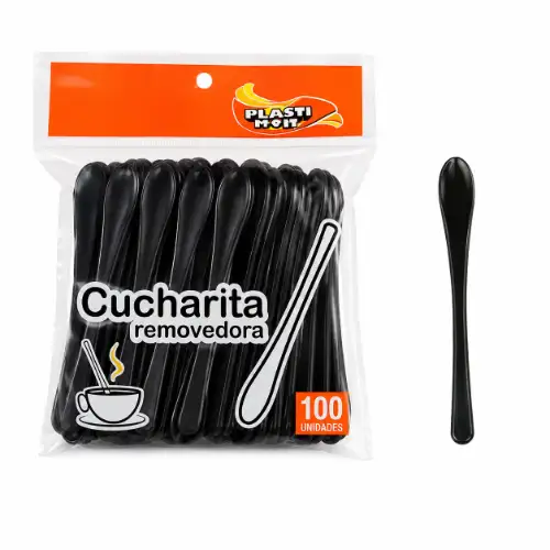 Mini Cucharillas Plásticas Negras Paquete X100 Unidades | Repostería Quito Mini cucharillas plásticas negras paquete x100 unidades para postres y degustaciones