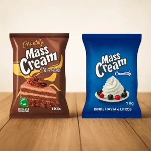 Mass Cream Chantilly 1L vainilla y chocolate crema líquida para repostería en Quito Ecuador