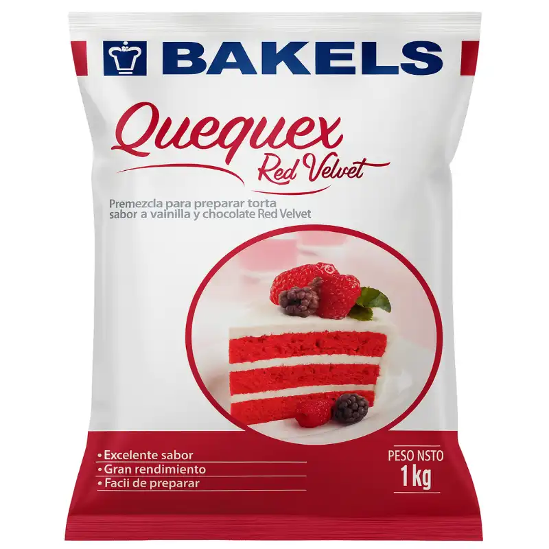 Quequex Red Velvet 1Kg | Repostería Quito Premezcla quequex red velvet 1kg para tortas y pasteles en quito ecuador