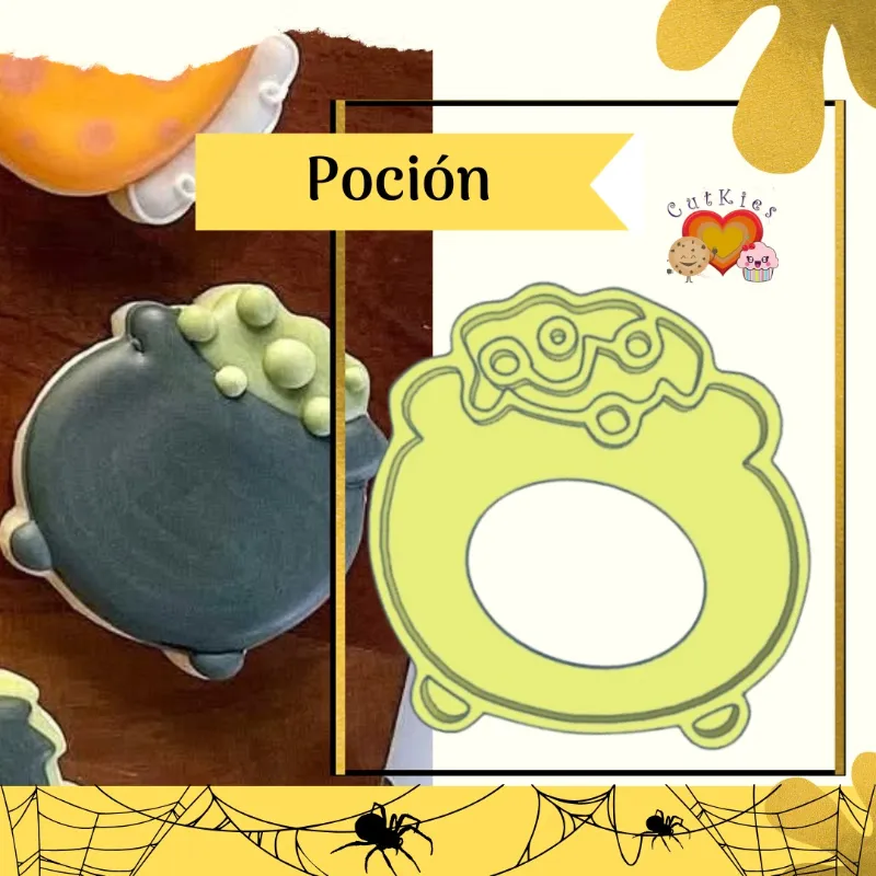 Cortador De Galleta Caldero Poción Hallowen | Repostería Quito Cortador de galleta poción caldero halloween en quito