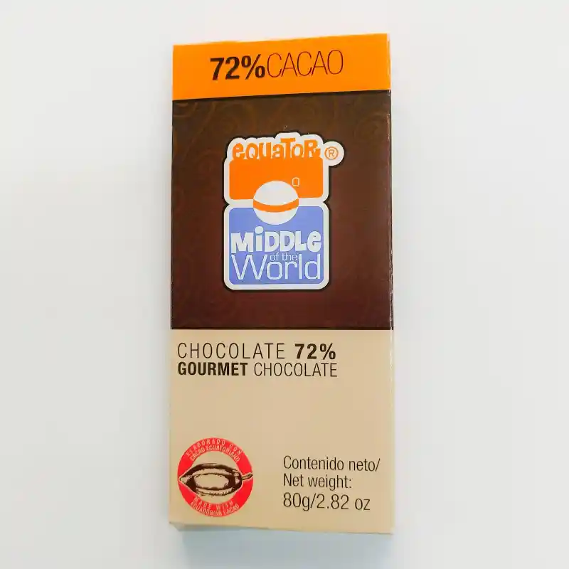 Chocolate Middle Of The World 80Gr 72%, 63%, 56% Cacao, Blanco Y Con Leche | Repostería Quito Chocolate middle of the world 80gr 72%, 63%, 56% cacao, blanco y con leche imagen 2