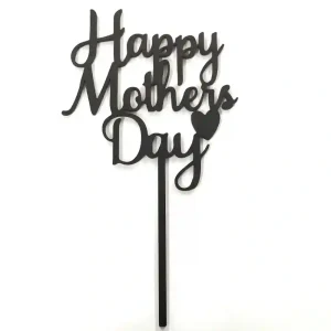 Topper Negro Madera Happy Mothers Day