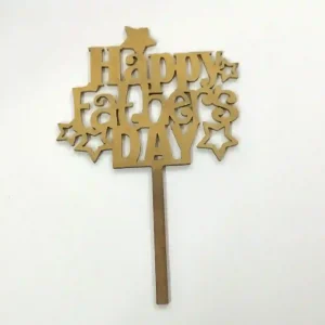 Topper Dorado Madera Happy Fathers Day