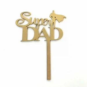 Topper Dorado Madera Súper Dad