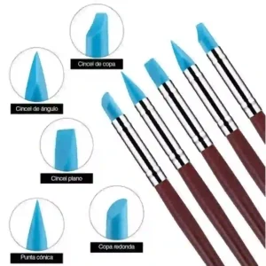 Estecas de Madera Punta De Goma SET 5PCS