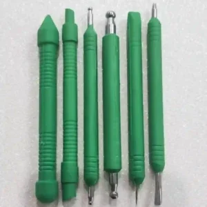 Estecas Verdes Punta Metálica x6