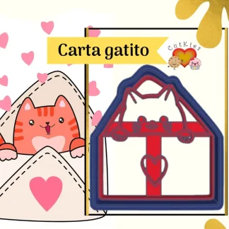 Cortador De Galleta Carta Gatito