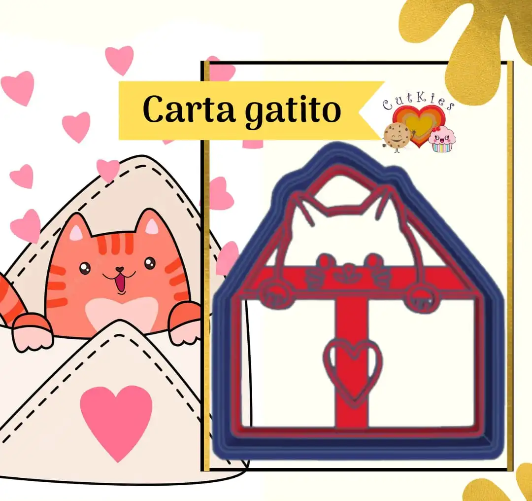 Cortador De Galleta Carta Gatito | Repostería Quito Cortador de galleta carta gatito