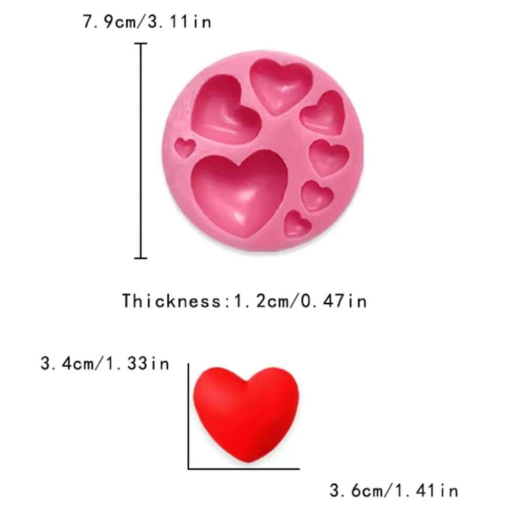 Molde Silicona Mini Corazones X8 | Repostería Quito Molde silicona mini corazones x8 imagen 3
