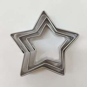 Set 5 Cortadores Estrellas de Acero Inoxidable de 4cm de alto