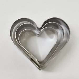 Set 3 Cortadores Corazon de Acero Inoxidable de 1.5cm de alto