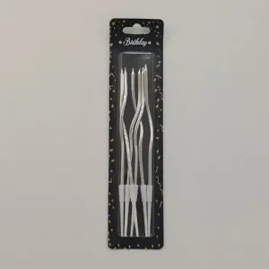 Velas Entorchadas de Palito x6 und - Plateado