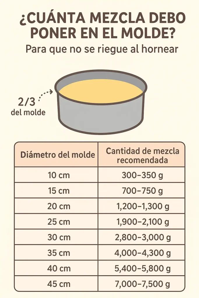 🧁 ¿cuánta mezcla de pastel debo poner en el molde para que no se riegue al hornear? En quito