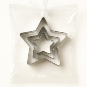 Cortadores Estrella De Acero Inoxidable x3 Piezas - 1.5cm de Alto