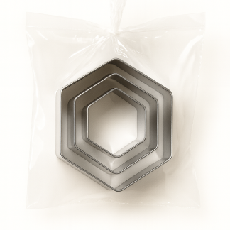 Cortadores Hexágono de Acero Inoxidable x3 piezas - 1.5cm de Alto