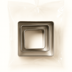 Cortadores Cuadrados De Acero Inoxidable x3 Piezas - 1.5cm de Alto