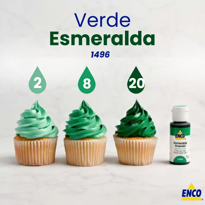 Colorante En Gel Enco Gama Verde 40Gr | Repostería Profesional | Repostería Quito Colorante en gel enco verde esmeralda 40gr tonalidad – mrmoldshop quito ecuador