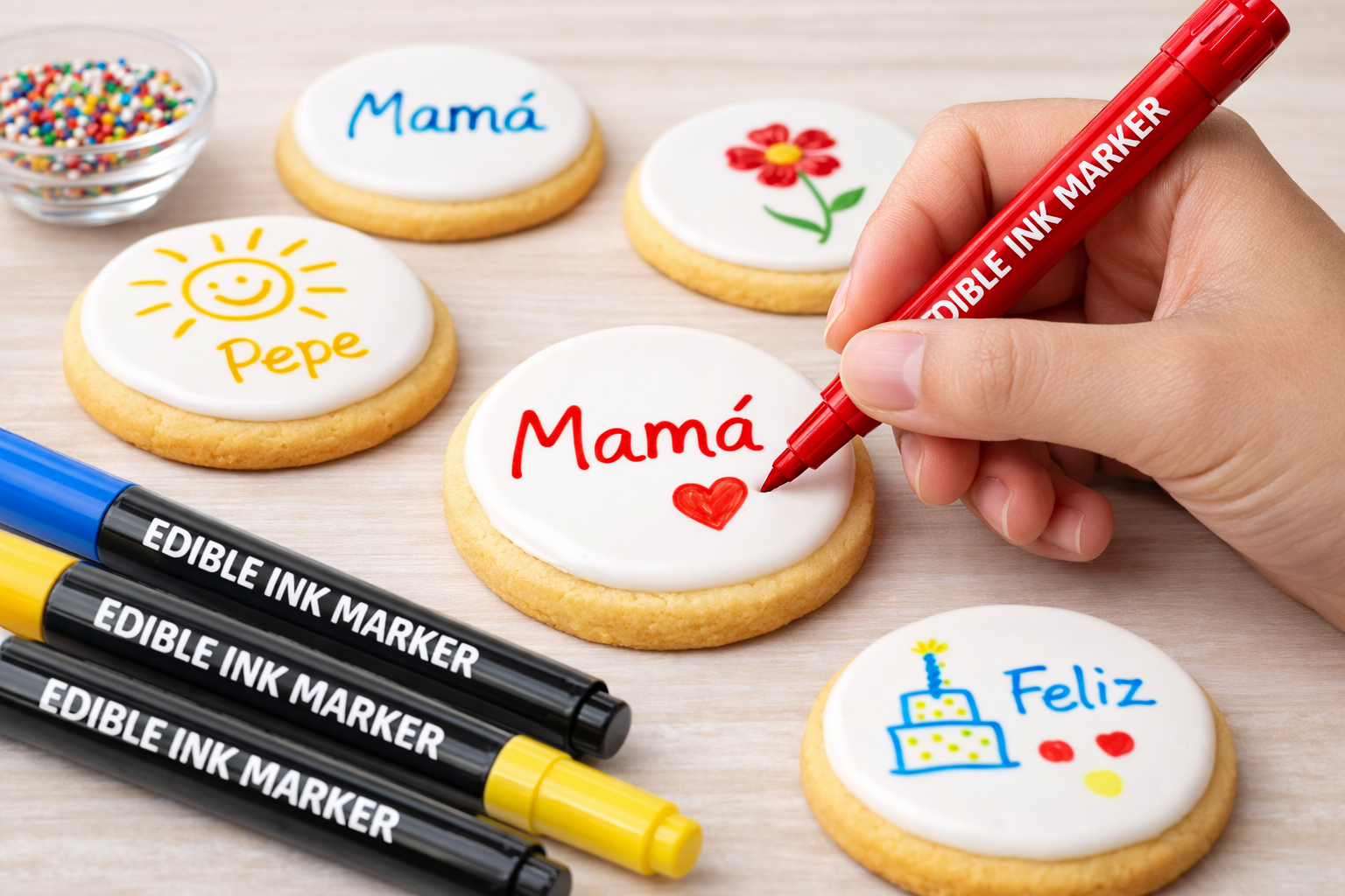 Set De 4 Marcadores De Tinta Comestibles ✍️ – Decoración Precisa | Repostería Quito Set de 4 marcadores de tinta comestibles ✍️ – decoración precisa imagen 2