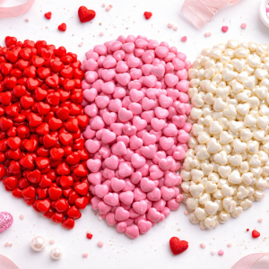 Sprinkles en Forma de Corazón ❤️ Blanco, Rojo y Rosado