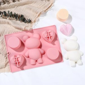 Molde de Silicona Osito, Corazón y Bombón ❤️🧸 – San Valentín
