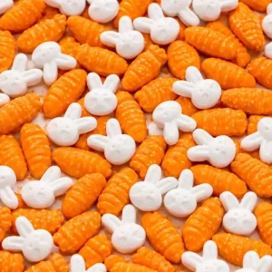 Sprinkles de pascua con conejitos y zanahorias
