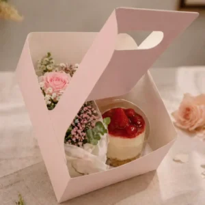 Caja floral cake color rosado