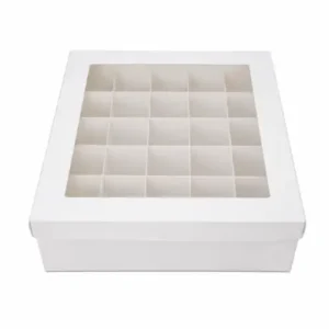 Caja Bocadito 25 Divisiones 30x30x10 cm para chocolates y postres