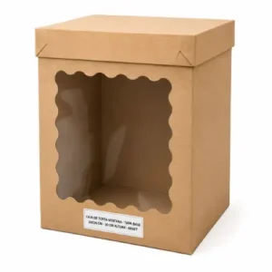 Caja kraft alta para pasteles disponible en varios tamaños para transportar tortas y cakes