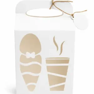 Caja lonchera blanca con asa para guagua de pan y colada morada