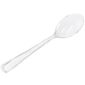 Cucharitas plásticas transparentes desechables x 24 unidades