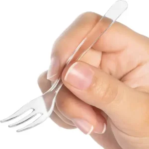 Mini tenedores plásticos transparentes x 24 unidades